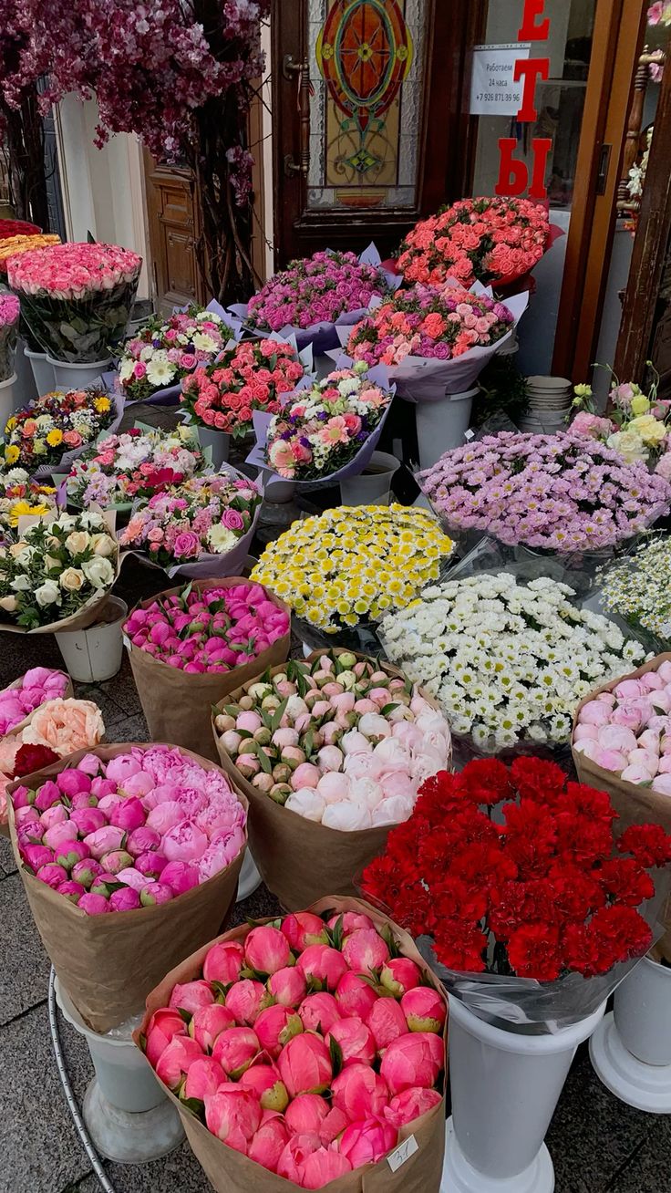 Artisan florist dusting pollen off blooming seasonal hydrangeas